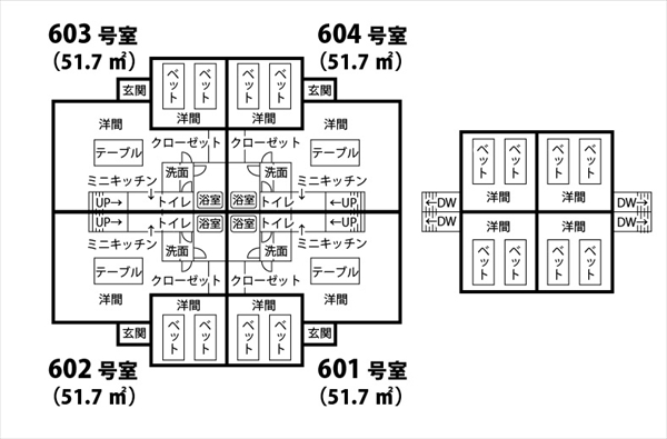 サクラリゾート_社員研修_コテージ間取り